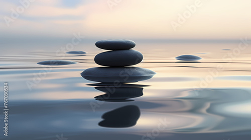 Stones on the water  zen background