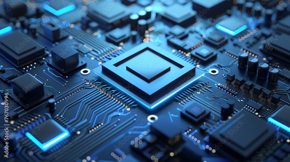 3D rendering illustrating the concept of central computer processors (CPU). 3D rendering illustrating the concept of central computer processors (CPU).