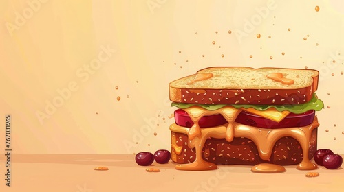 Greeting Card and Banner Design for Social Media or Educational Purpose of National Peanut Butter and Jelly Day Background photo