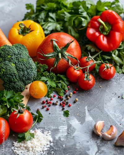 fresh vegetables on the kitchen table