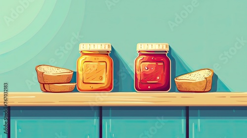Greeting Card and Banner Design for Social Media or Educational Purpose of National Peanut Butter and Jelly Day Background photo