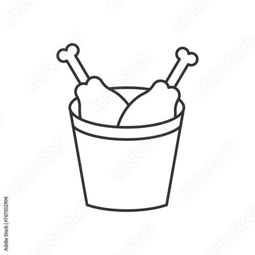 Thin Line Chicken Pic vector icon