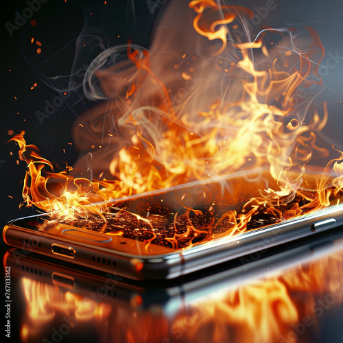 a smartphone burns