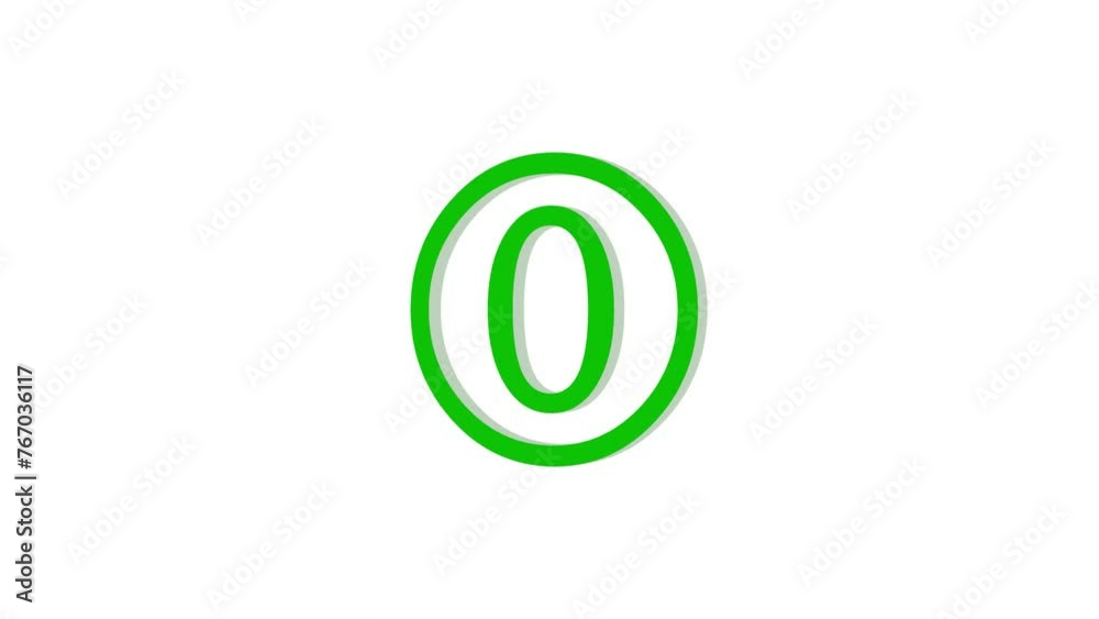 3d zero logo icon loopable rotated green color animation on white background 3d zero logo icon loopable rotated green color animation on white background