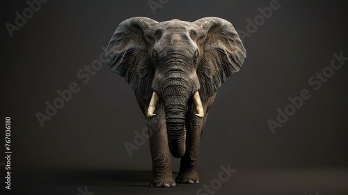 A majestic elephant stands tall in the African savannah. © Design