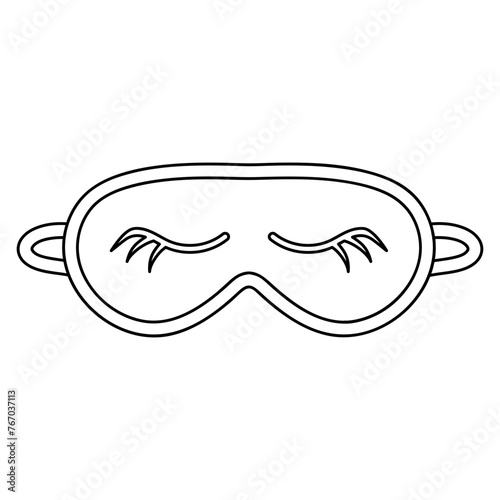 Sleeping beauty eye mask. Hand drawn doodle vector illustration.