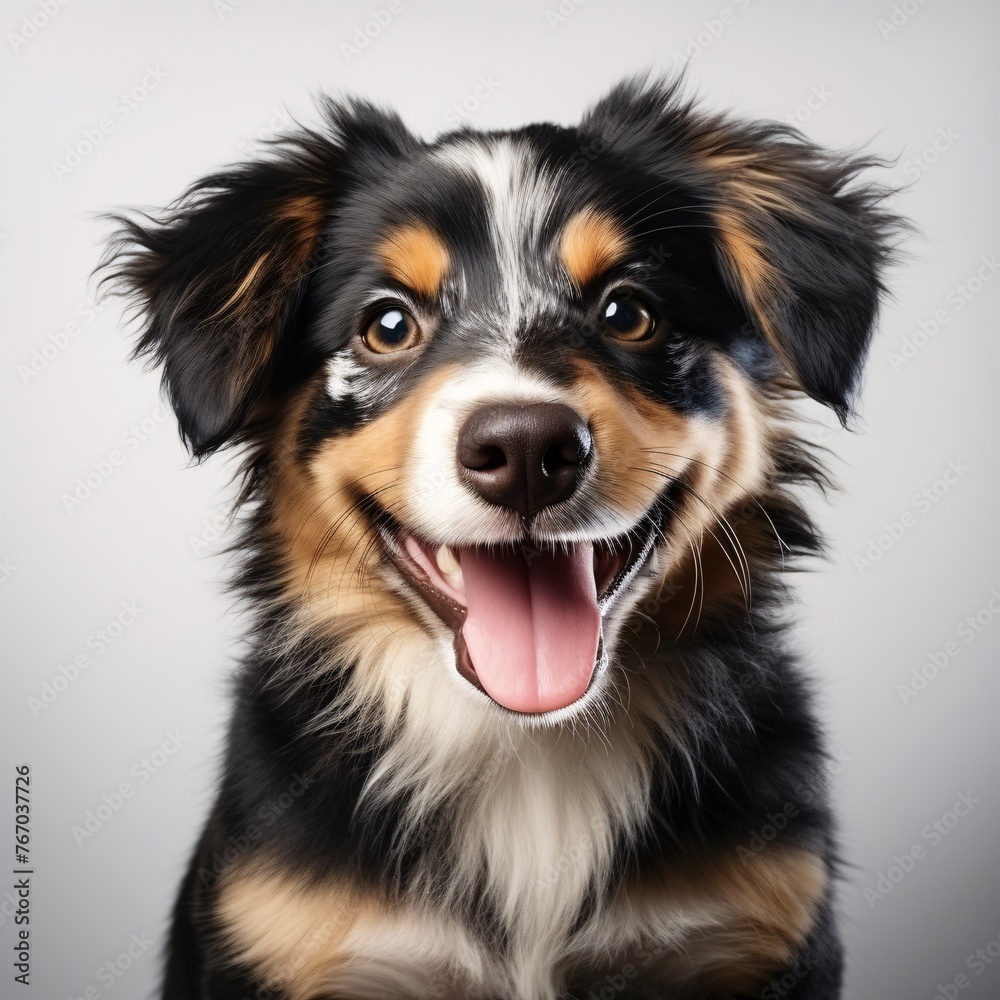 a dog with white powder on its face