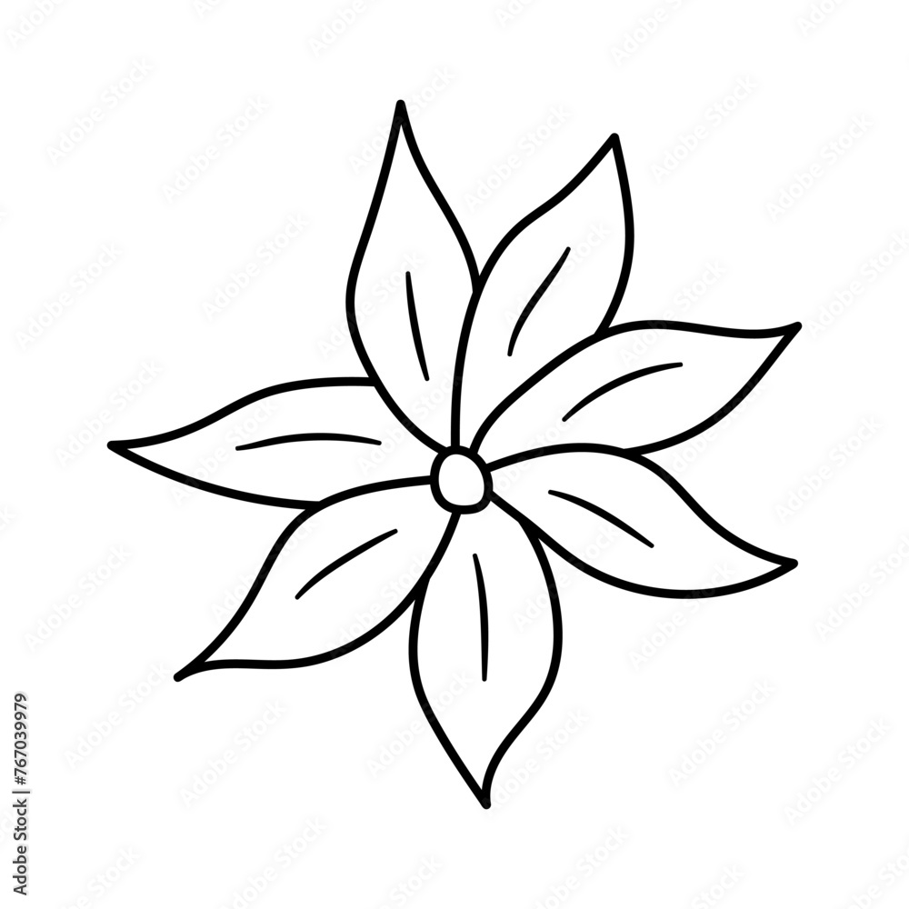 Flower. Hand drawn doodle vector illustration.