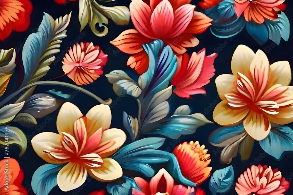 Multi coloured flower pattern Multi coloured flower pattern