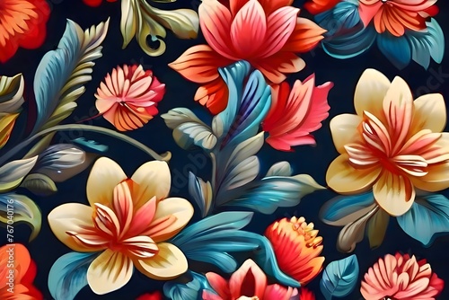 Multi coloured flower pattern 