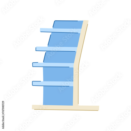 store magazine rack cartoon. bookcase blank, supermarket mockup, bookshelf empty store magazine rack sign. isolated symbol vector illustration