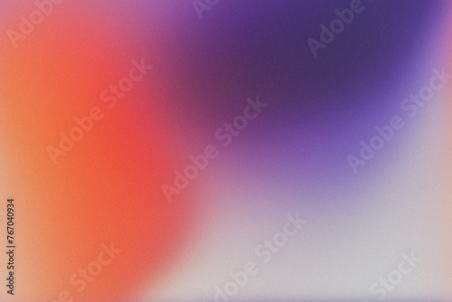 Abstract colorful background, mesh gradient with grain. Orange, purple and gray