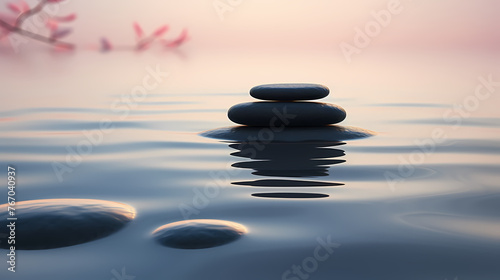 Zen stones in water  tranquility  healthy lifestyle