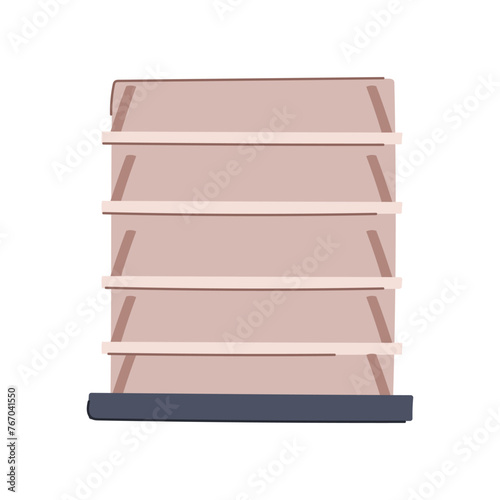 supermarket magazine rack cartoon. mockup bookshelf, empty retail, brochure mock supermarket magazine rack sign. isolated symbol vector illustration