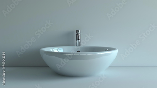 This is a beautiful image of a white sink. The sink is made of ceramic and has a smooth, glossy finish.