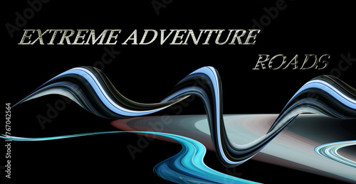Extreme adventure roads vector sticker graphic design