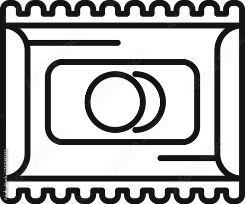 Candy snack food icon outline vector. Vending machine package. Cereal muesli