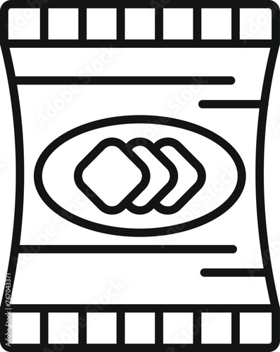 Shop crispy food icon outline vector. Cereal packet. Vending machine pack