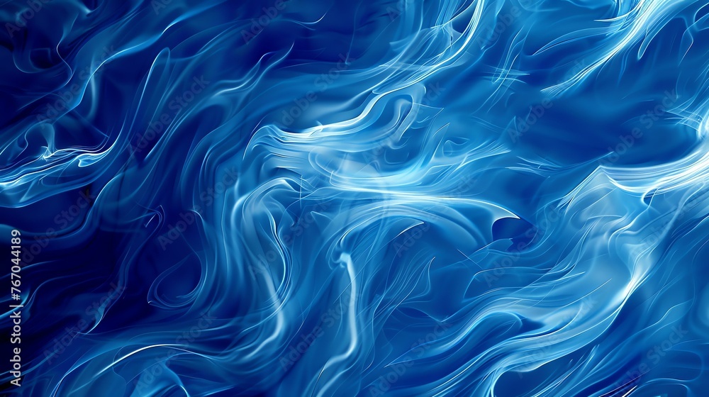 Blue abstract fluid shapes. Wavy futuristic background.