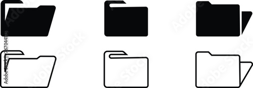 folder icon set isolated on transparent background. Document symbol. file icon. Binder sign modern, simple, vector, icon for website design, mobile app, ui. file formats Computer folder, folders sign.