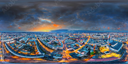 capital city Berlin Germany downtown night aerial 360° equirectangular vr © Mathias Weil