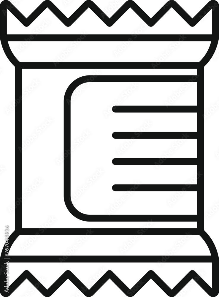 Tasty meal shop icon outline vector. Snack pack bag. Sweet lunch product Tasty meal shop icon outline vector. Snack pack bag. Sweet lunch product