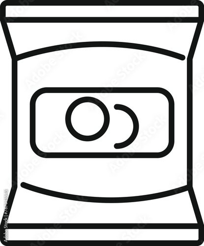 Chips product pack icon outline vector. Vending machine food. Cracker food