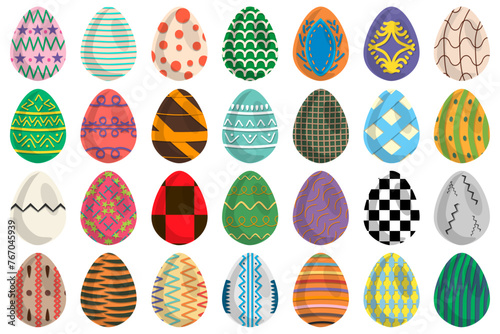 Illustration on theme celebration holiday Easter with hunt colorful bright eggs