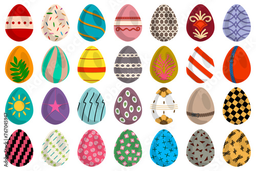 Illustration on theme celebration holiday Easter with hunt colorful bright eggs