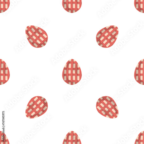 Illustration on theme seamless celebration holiday Easter with hunt colorful bright eggs