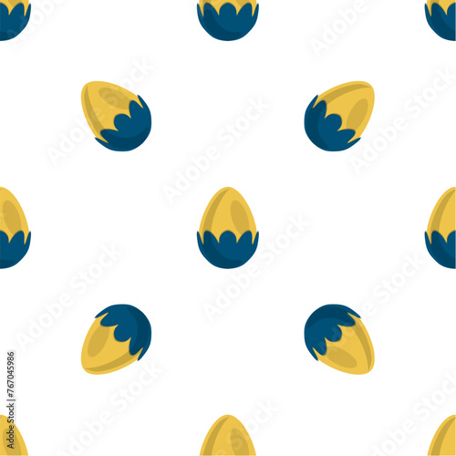 Illustration on theme seamless celebration holiday Easter with hunt colorful bright eggs