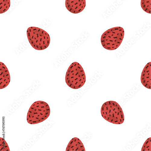 Illustration on theme seamless celebration holiday Easter with hunt colorful bright eggs