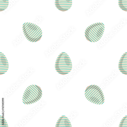 Illustration on theme seamless celebration holiday Easter with hunt colorful bright eggs
