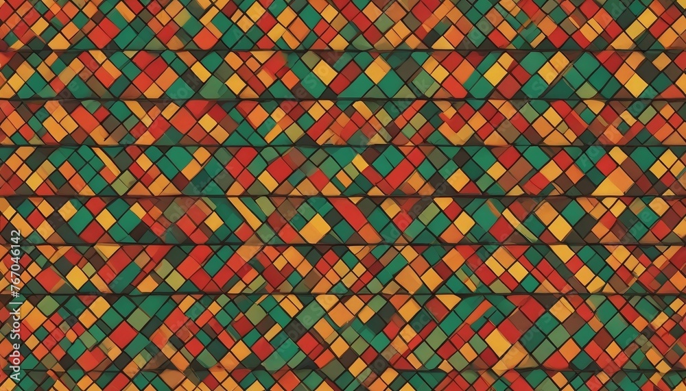 Abstract Checkered Lines Pattern In Mexican Colors. Abstract Checkered Lines Pattern In Mexican Colors.
