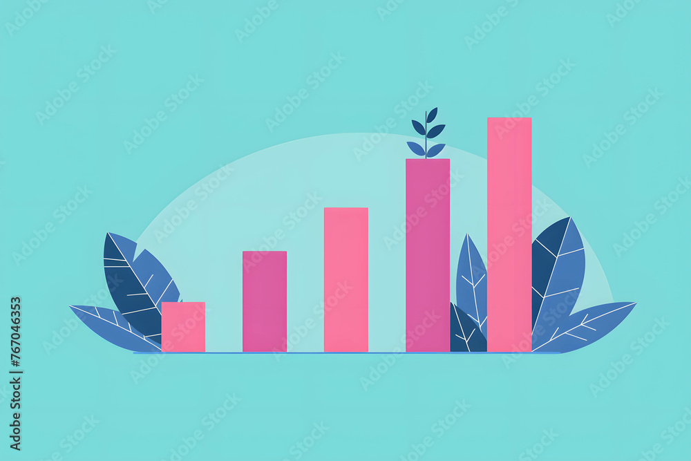 A bar graph showing the company revenue growth or business growth and return on investment A bar graph showing the company revenue growth or business growth and return on investment