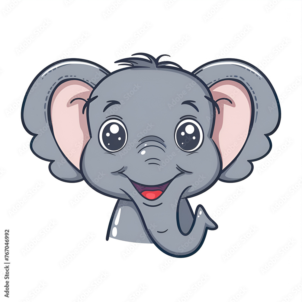 Naklejka premium cartoon elephant on a white background
