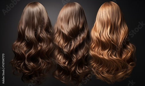 a group of hair with different shades of brown