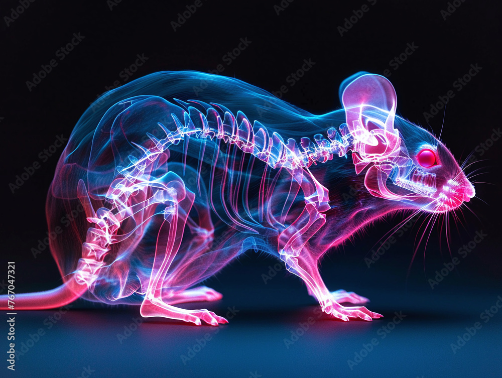X-ray Aesthetic of a Rodent in Profile - obrazy, fototapety, plakaty 