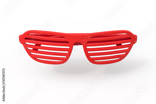 Front view of classic red shutter shades
