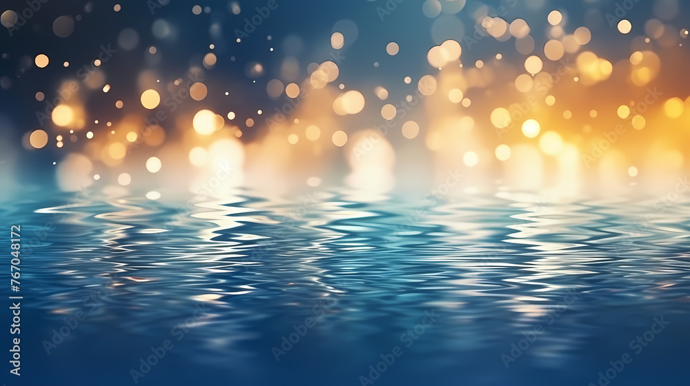 Naklejka premium Water background with bokeh glare