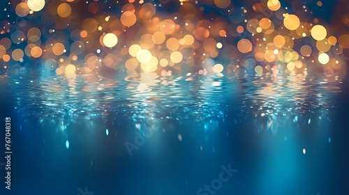 Water background with bokeh glare