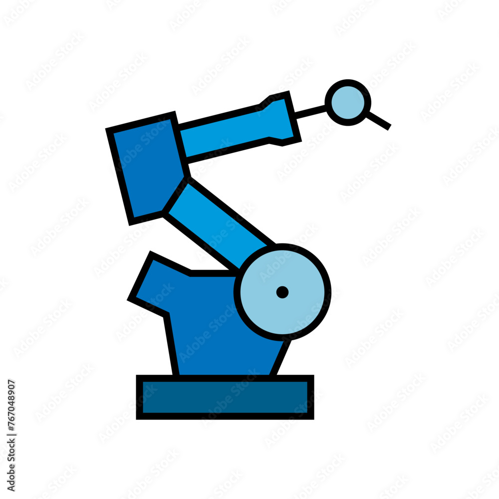 Robotic arm vector illustration. Industrial robot icon. Robotic arm vector illustration. Industrial robot icon.