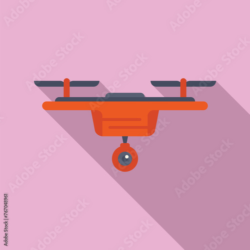 Scene video drone icon flat vector. Filming air control. Landscape video service
