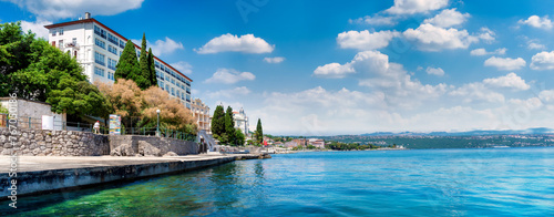 Croatia, beautiful Adriatic coast, Opatija riviera on Kvarner, popular beach and scenic tourist resorts photo