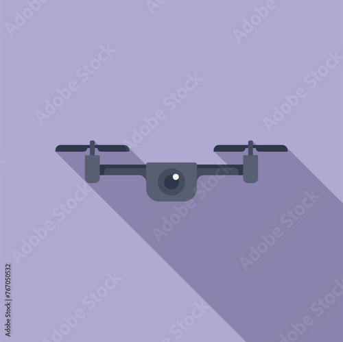 Video drone control icon flat vector. Cinema go pro. Aviation video service