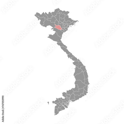 Hoa Binh province map, administrative division of Vietnam. Vector illustration. photo