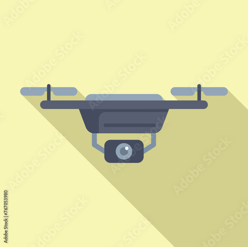 Smart drone device icon flat vector. Aero filming. Aviation creative pilot