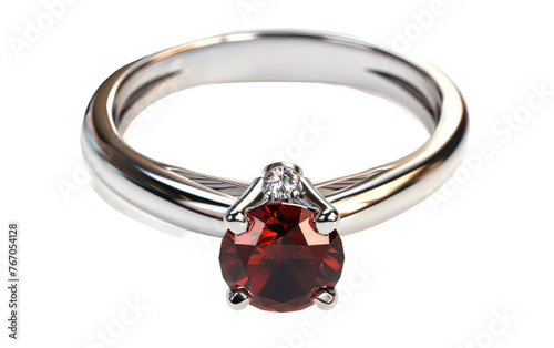 Radiant Garnet Ring isolated on transparent Background photo