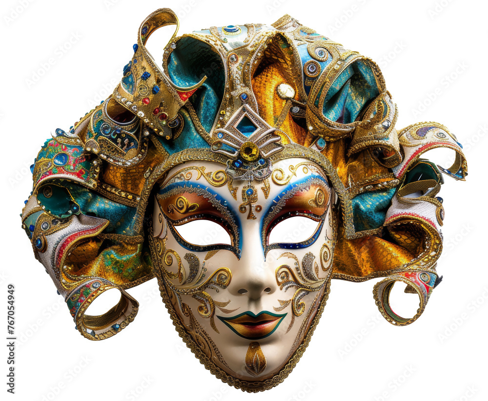 Richly decorated handmade traditional carnival mask