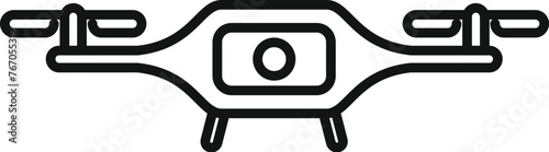 Drone operator icon outline vector. Aero filming. Military control cinema